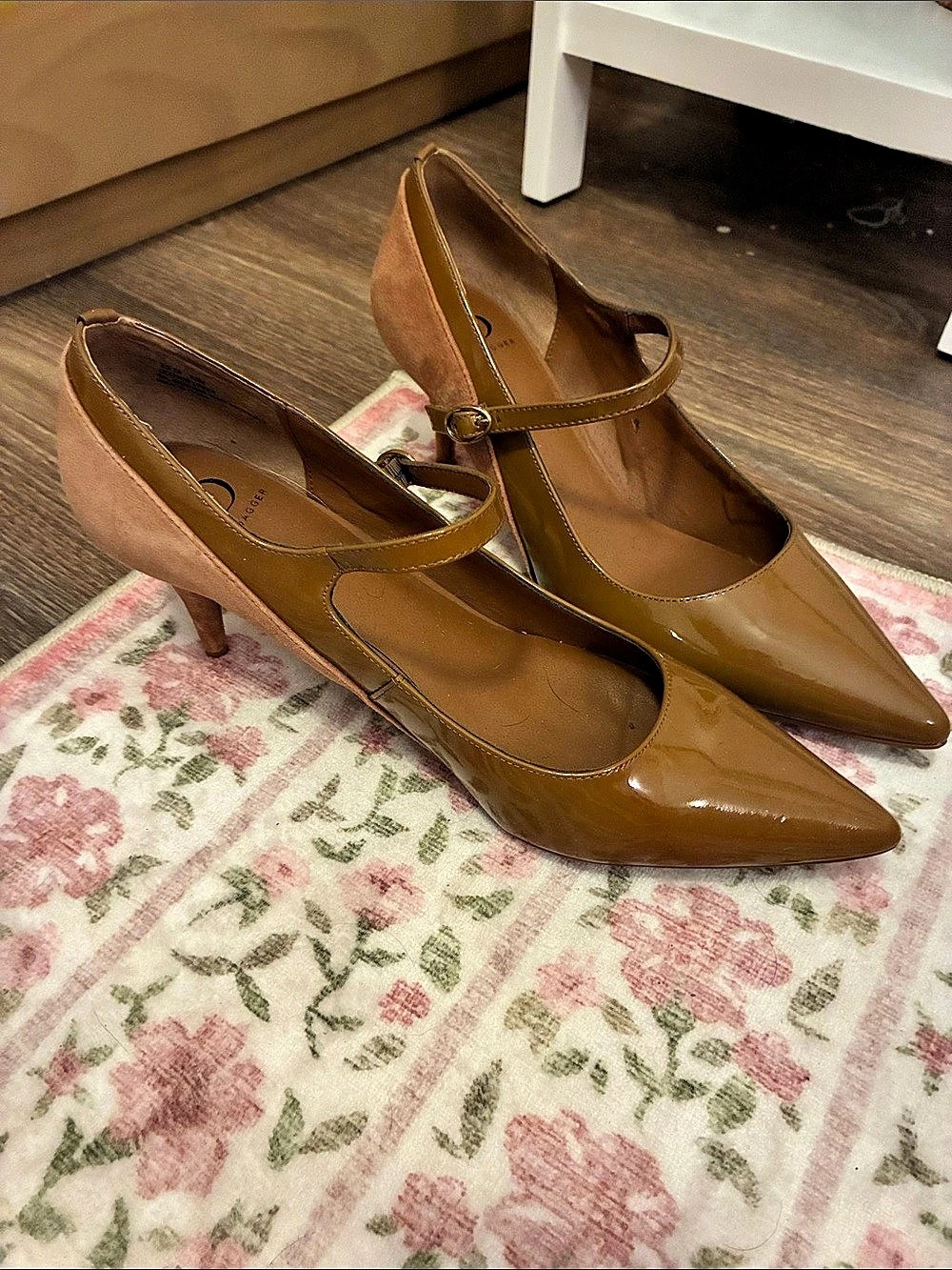 KELSI DAGGER Pointed Toe Mary Jane Heels Brown US 10
